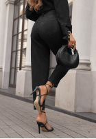 Nohavice džínosové mom fit Lost Message čokoládové