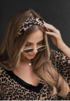 Čelenka s leopardím vzorom Easy Living čokoládová