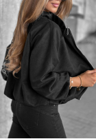 Zamszowa Bunda ze stójką Autumn Muse čierna
