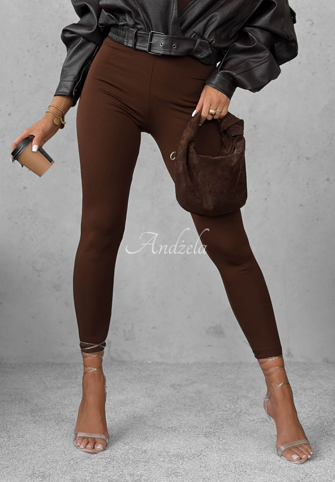 Legíny Push-Up Fit Females čokoládové
