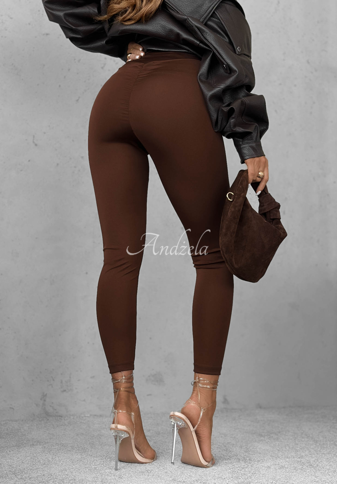 Legíny Push-Up Fit Females čokoládové