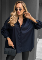 Elegancka bawełniana Košeľa oversize z kołnierzem Prestige Harbor tmavomodrá