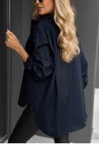 Elegancka bawełniana Košeľa oversize z kołnierzem Prestige Harbor tmavomodrá