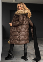 Prešívaná Bunda z futerkiem Frostbite čokoládová