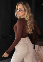 Nohavice džínosové loose fit z paskiem More To Love béžové