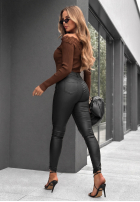 Blúzka off shoulder z haftami Pure Grace čokoládová