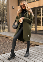 Długa Mikina s kapucňou Peaceful Mind khaki