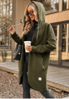 Długa Mikina s kapucňou Peaceful Mind khaki