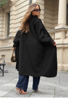 Dlhý Kabát kożuszek oversize Caramel Latte čokoládový