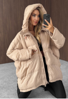 Prešívaná Bunda s kapucňou Coldest Of Times béžová