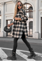 Košeľa oversize w kratę September Glow čokoládová