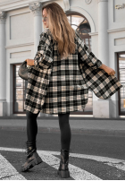 Košeľa oversize w kratę September Glow čokoládová