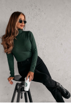 Dopasowany Sveter z golfem Solange fľašková zelená