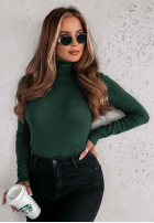 Dopasowany Sveter z golfem Solange fľašková zelená