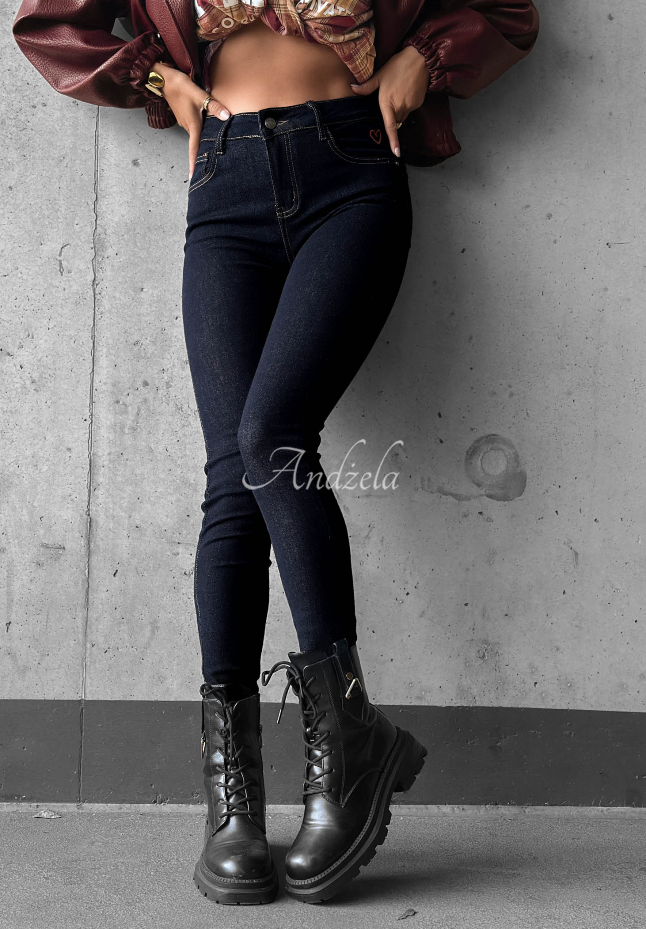 Džínsy skinny Denim Glow tmavomodré