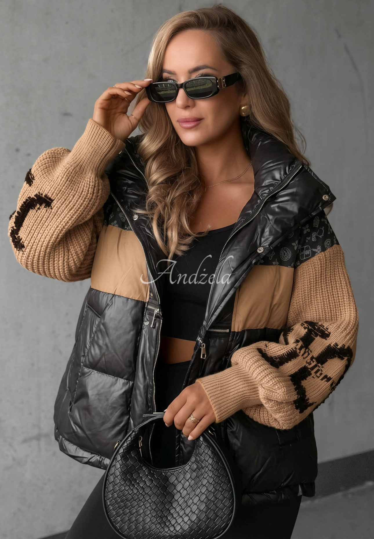 Páperová bunda Cold Hands čierno-ťavia