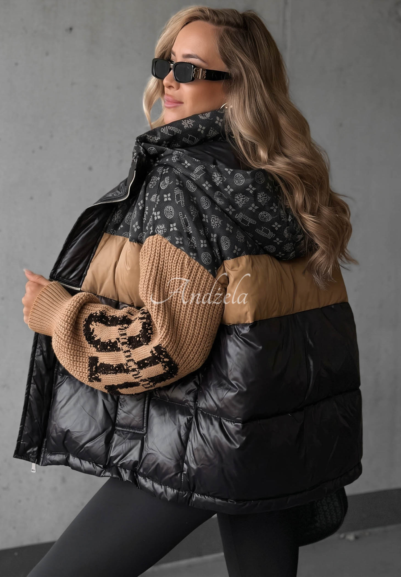 Páperová bunda Cold Hands čierno-ťavia