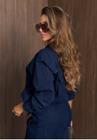 džínsová Bunda Urban Denim ciemnoniebieska