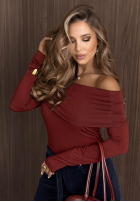 Blúzka longsleeve z odkrytymi ramionami Rain Romance ecru