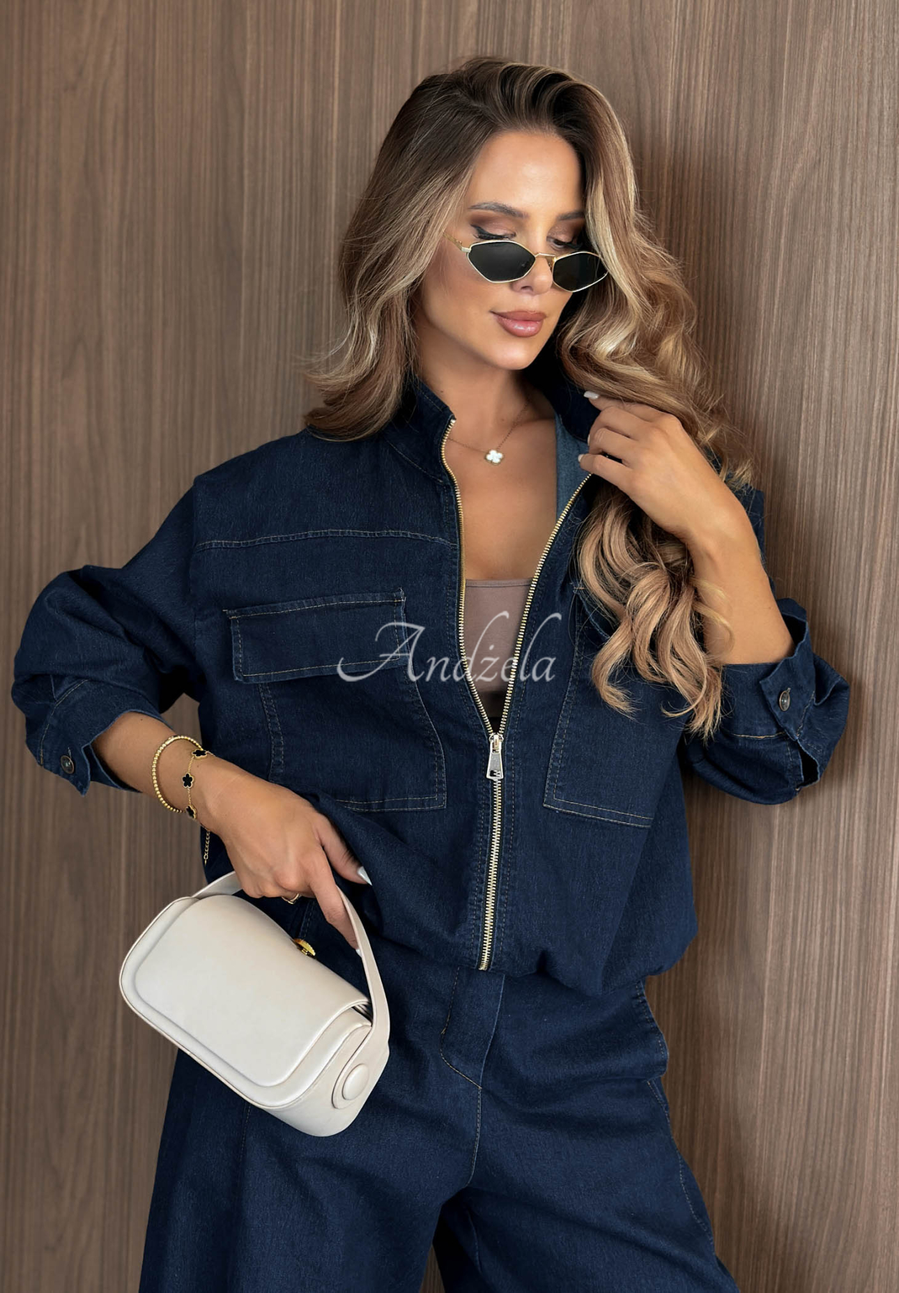 Džínsová bunda oversize Autumn Rituals tmavo modré