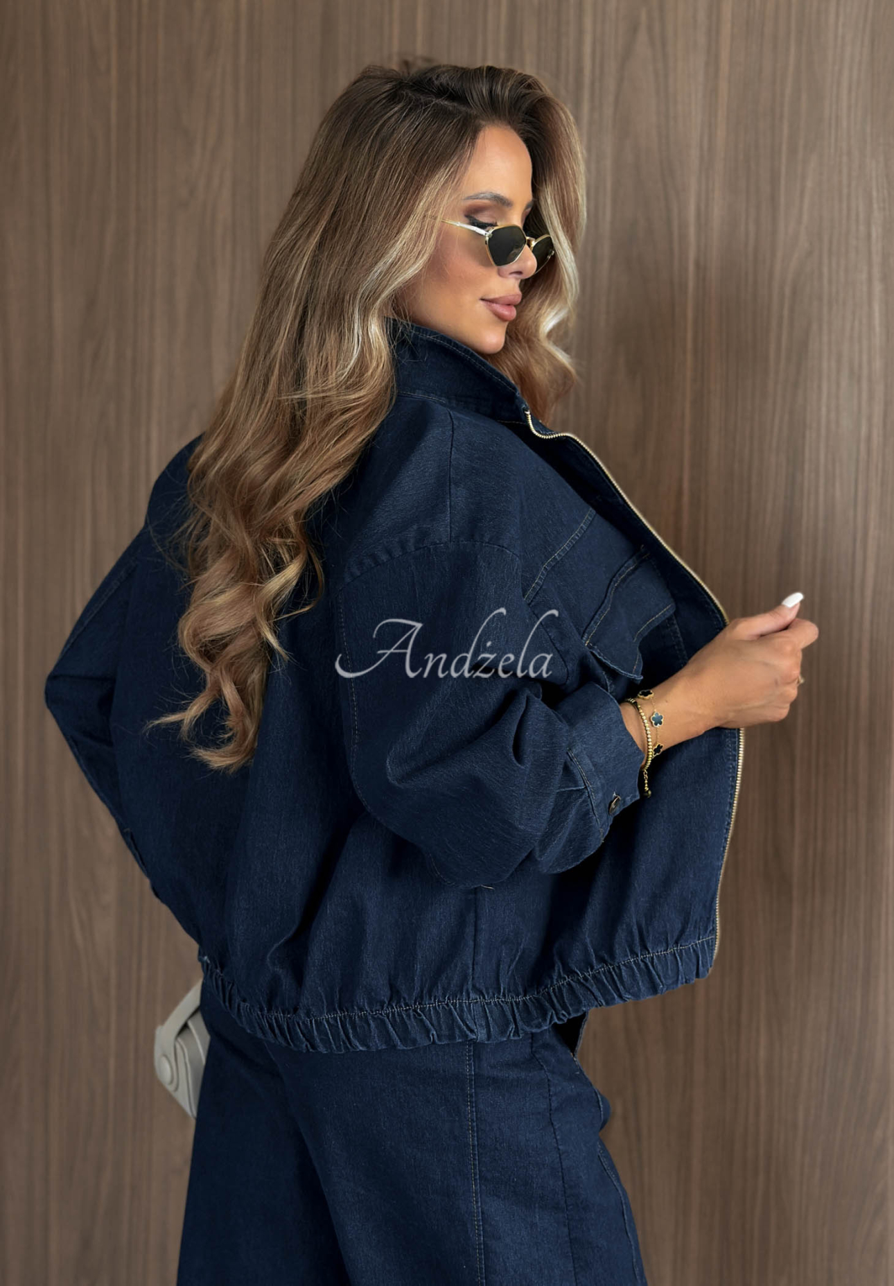 Džínsová bunda oversize Autumn Rituals tmavo modré