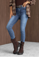 Nohavice džínosové skinny z paskiem Let Me See modré