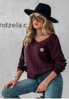 Sveter z dekoltem Caffe Latte žltá