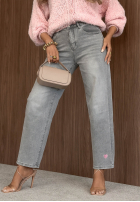 Nohavice džínosové mom fit TTimeless Style jasnoszare