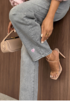 Nohavice džínosové mom fit TTimeless Style jasnoszare