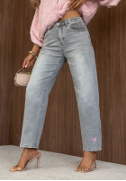Nohavice džínosové mom fit TTimeless Style jasnoszare