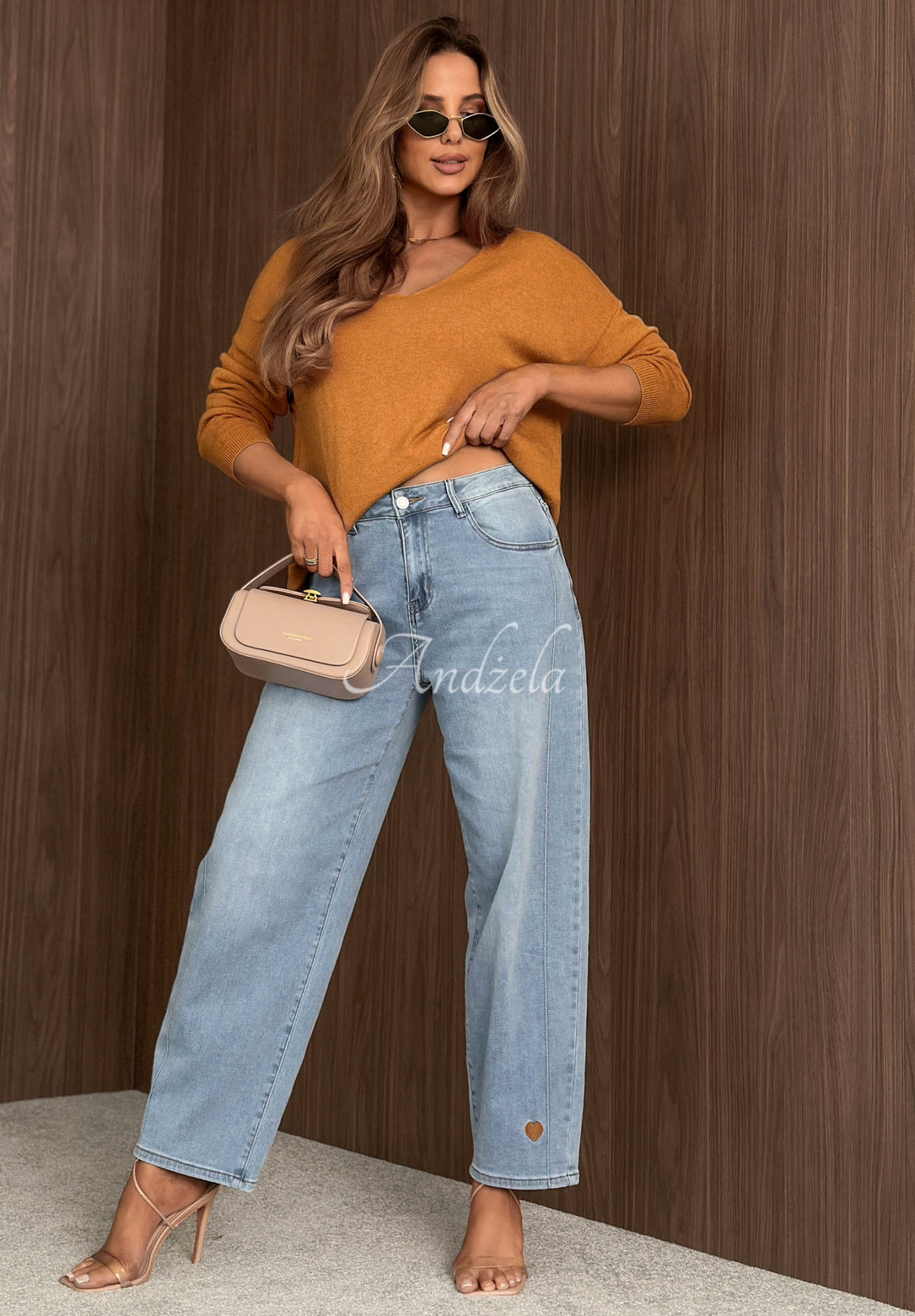 Džínsy mom fit Casual Vibes svetlomodré