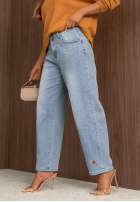 Nohavice džínosové mom fit Casual Vibes svetlomodré