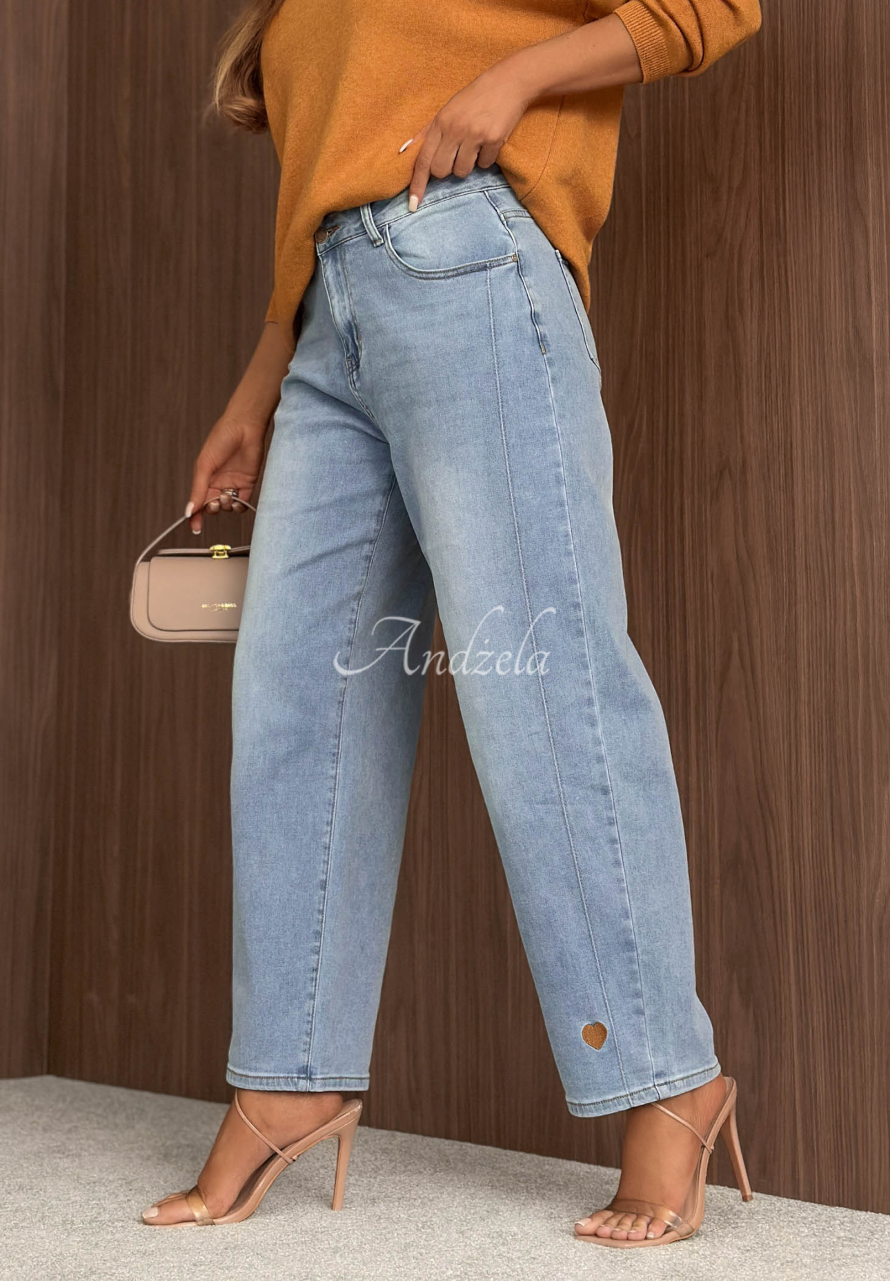 Džínsy mom fit Casual Vibes svetlomodré