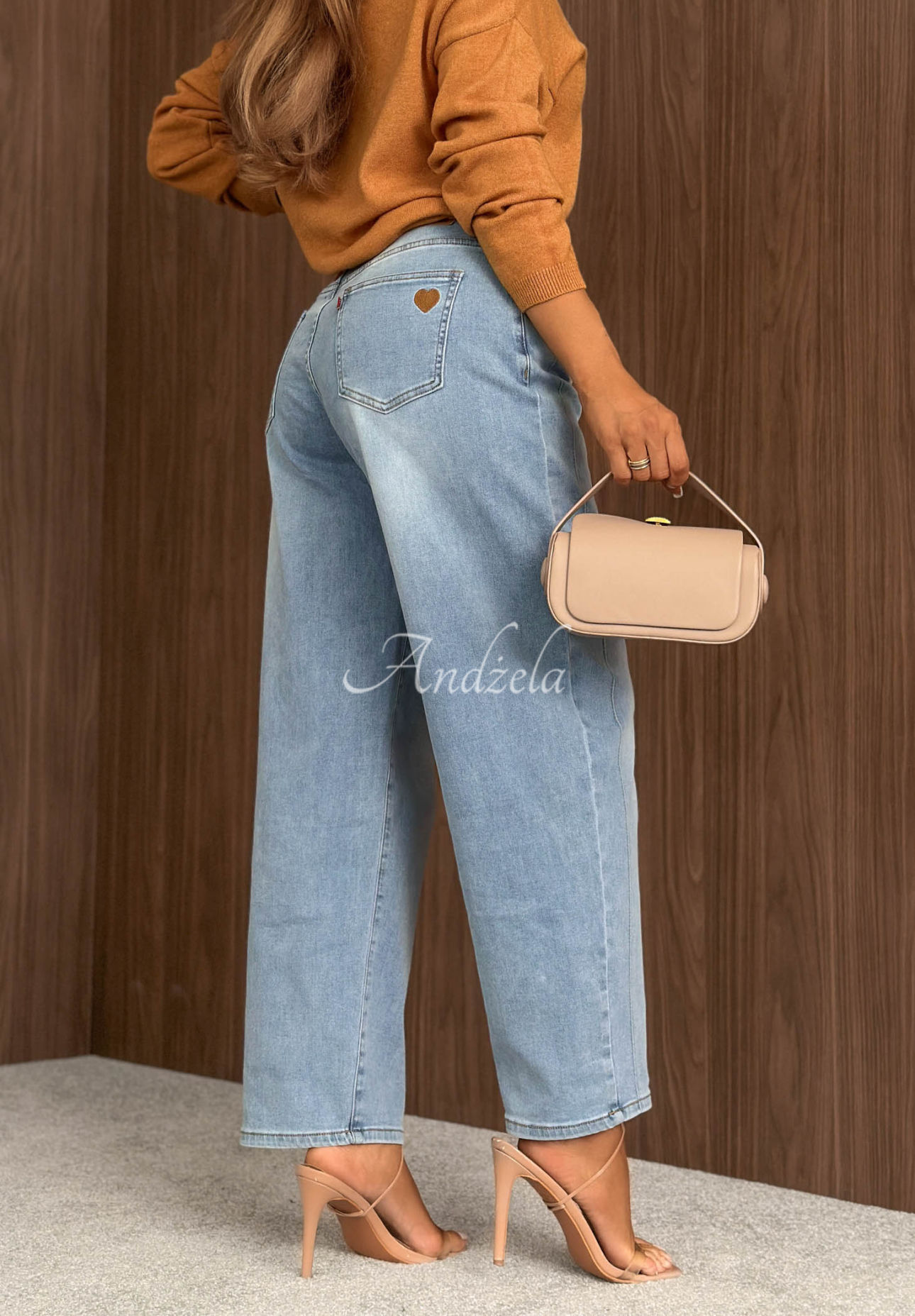 Džínsy mom fit Casual Vibes svetlomodré