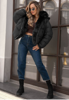 Krátka Prešívaná Bunda z futerkiem Frosty Darling čokoládová