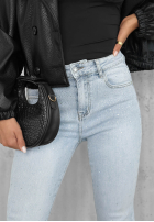 Nohavice džínosové dzwony z kryształkami Stardust Jeans svetlomodré