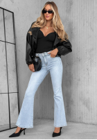 Nohavice džínosové dzwony z kryształkami Stardust Jeans svetlomodré