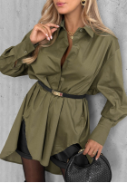Asymetryczna Košeľa z kołnierzem Soft Darling khaki