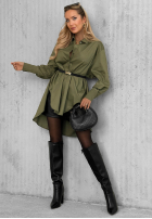 Asymetryczna Košeľa z kołnierzem Soft Darling khaki