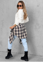 Bawełniana Blúzka z długim rękawem Simple Chic ecru