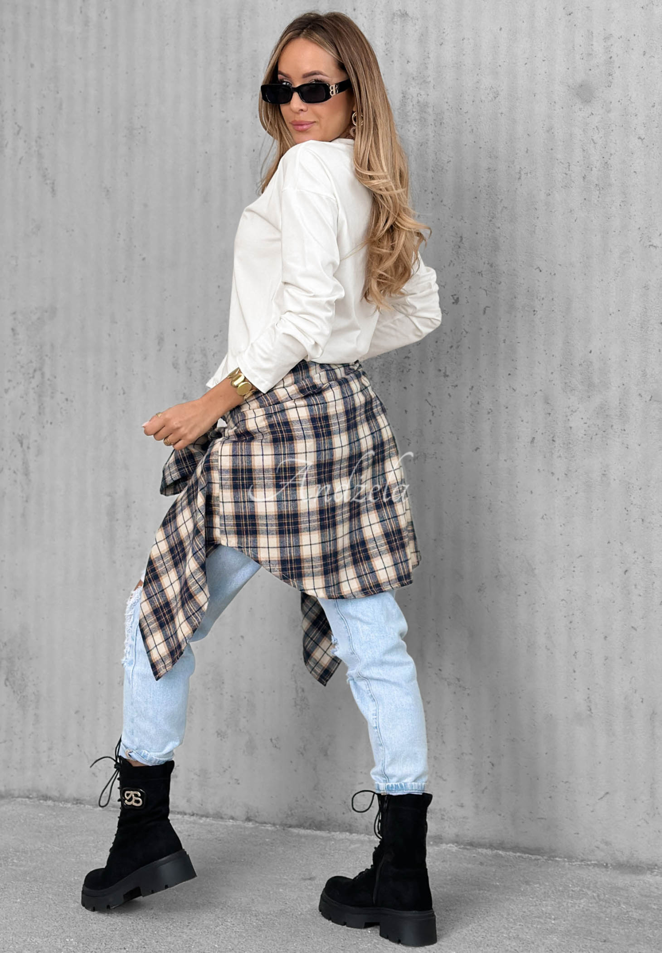 Bavlnená blúzka s dlhým rukávom Simple Chic ecru