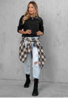 Bawełniana Blúzka z długim rękawem Simple Chic ecru