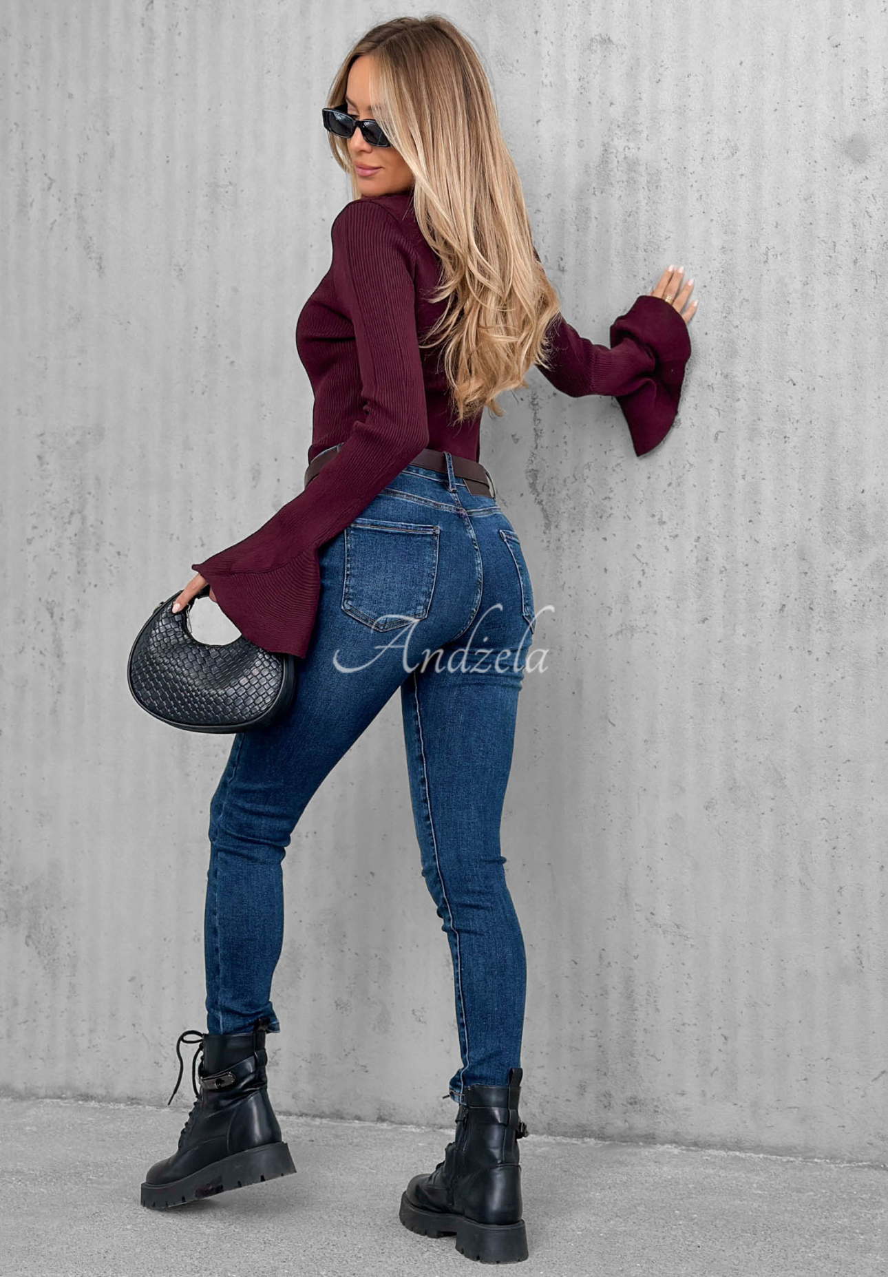 Džínsy skinny s opaskom For No Reason modré