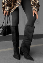 Dlhé semiošové Čižmy na słupku Fall Style čokoládové
