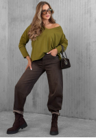 Blúzka longsleeve z dekoltem w serek Daily Style bordová