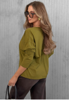 Blúzka longsleeve z dekoltem w serek Daily Style bordová