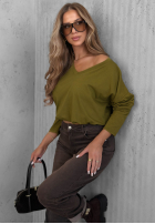 Blúzka longsleeve z dekoltem w serek Daily Style bordová