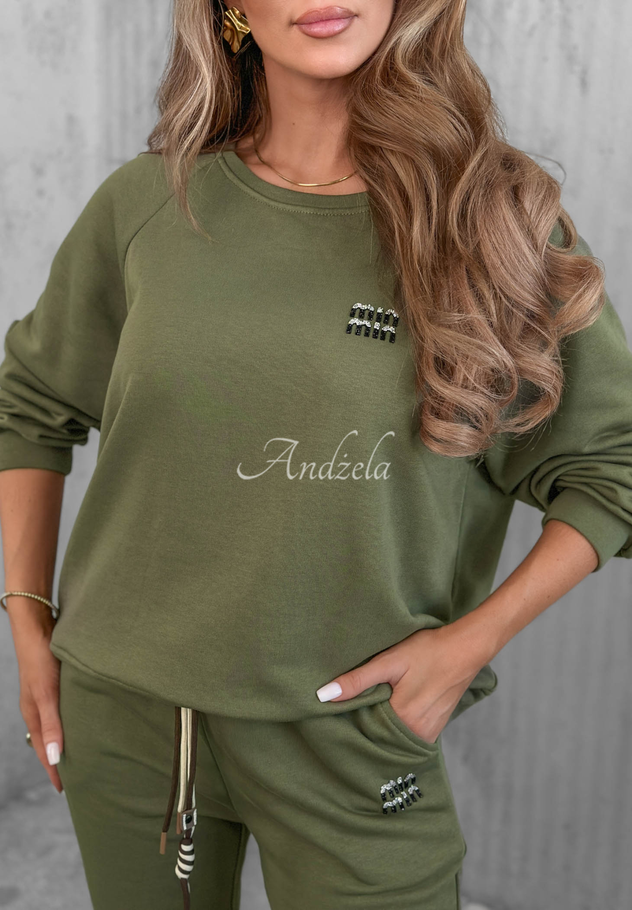 Bavlnená tepláková súprava Misty Melody khaki