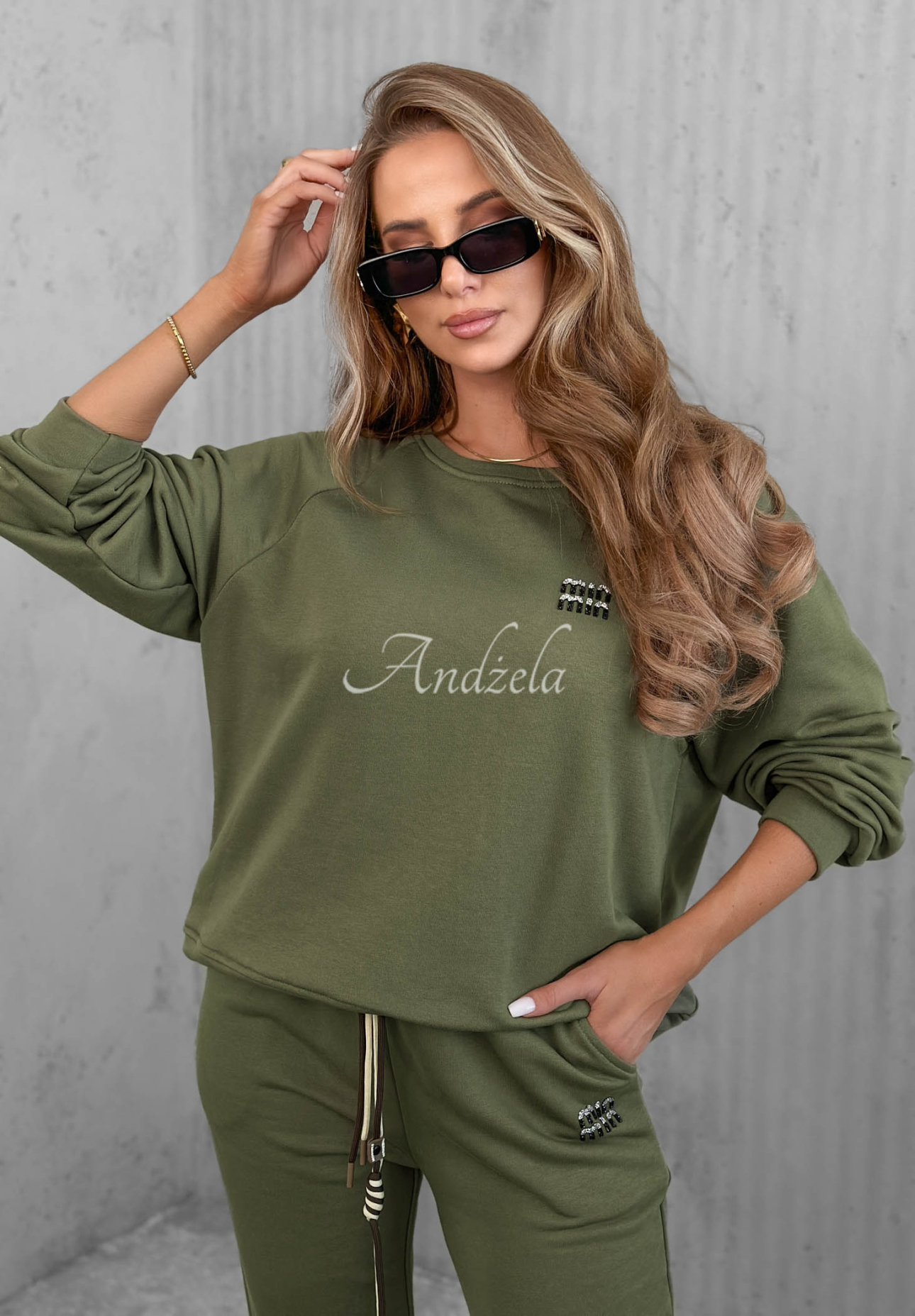 Bavlnená tepláková súprava Misty Melody khaki