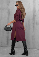 Bawełniana Šaty maxi z dekoltem w serek Daily Style bordová